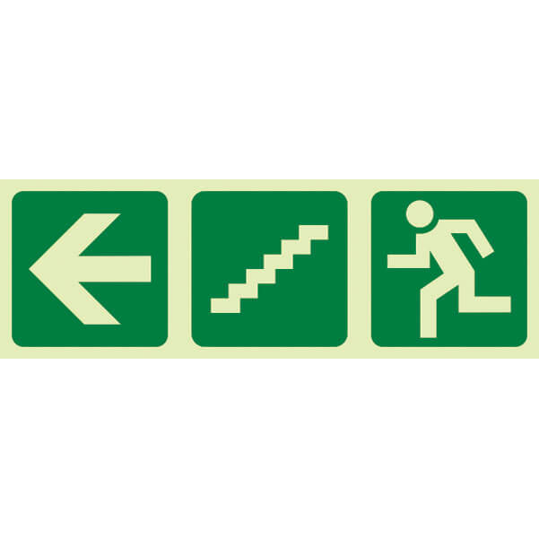 E17-arrow-left+stairs-going-down+running-man